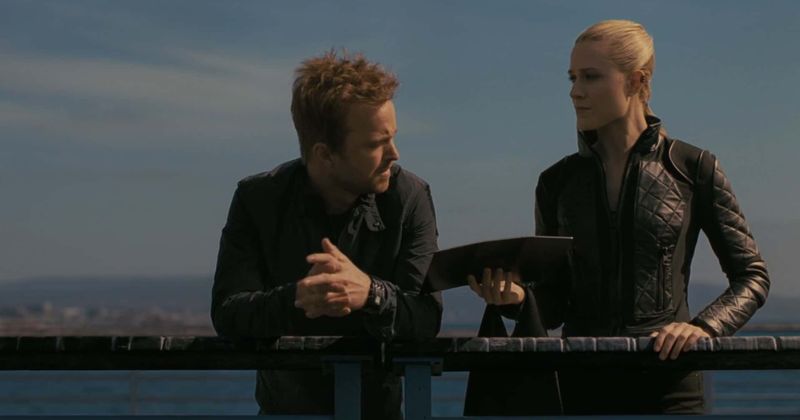 Aaron Paul as Caleb Nichols and Evan Rachel Wood as Dolores (HBO)