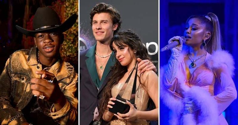 Lil Nas X, Shawn Mendes, Camila Cabello and Ariana Grande (Getty Images)