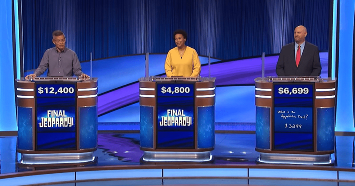Contestants Ben Chan, Brittani Seagren, and David Lu in a still from 'Jeopardy!' (@jeopardy!/YouTube)