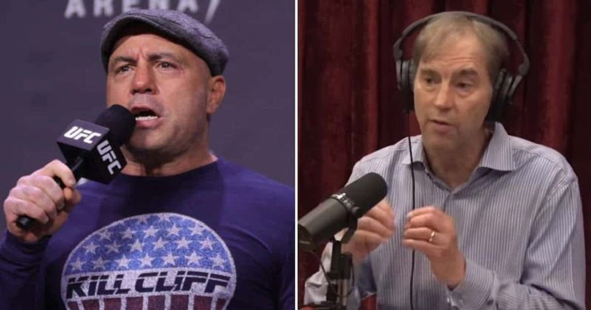 Joe Rogan and Stephen Meyer discuss Big Bang (Carmen Mandato/Getty Images, PowefulJRE/ YouTube)