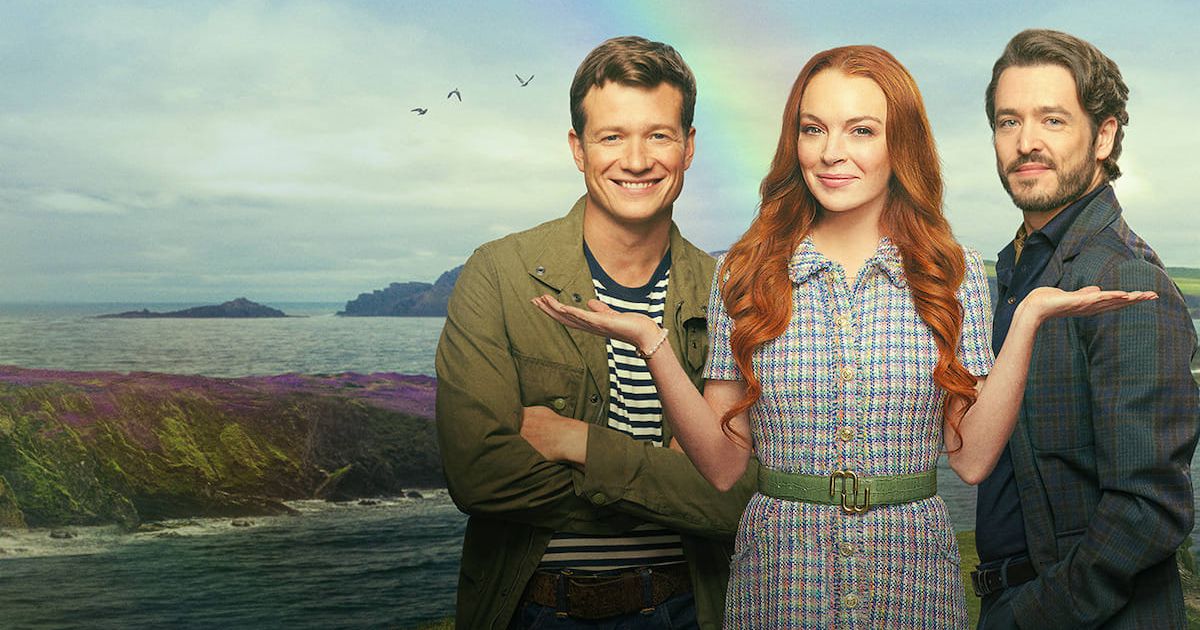 Lindsay Lohan, Ed Speleers, Alexander Vlahos featured in Irish Wish (2024) (@Netflix)