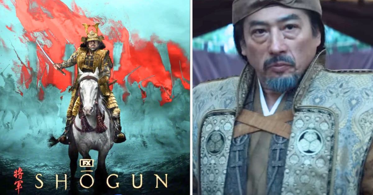 The official poster and a still from 'Shōgun' (@FX)