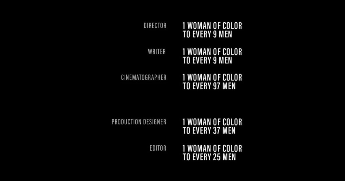 The centerpiece of the campaign is a short film that uses the end credit format of films to display the vast gender disparity that exists between men and women as well as men and women of color in the film industry.