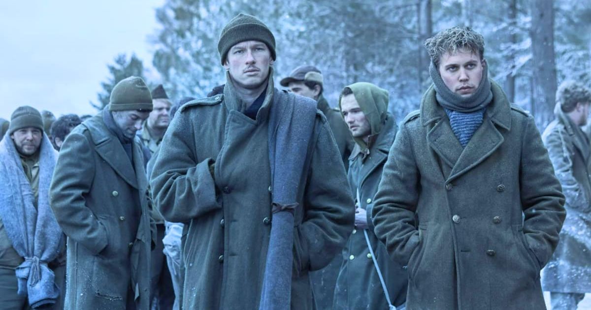 Callum Turner and Austin Butler in a still from 'Masters of the Air' Episode 9 (@AppleTV+)