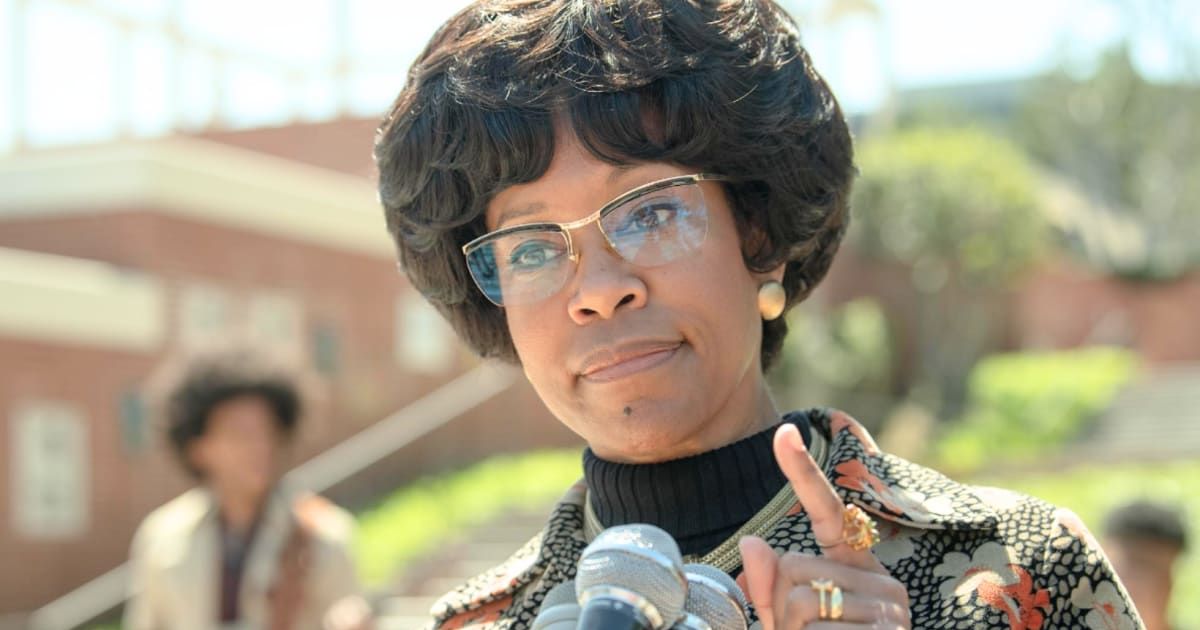 Regina King as Shirley Chisholm in a still from 'Shirley' (@Netflix)