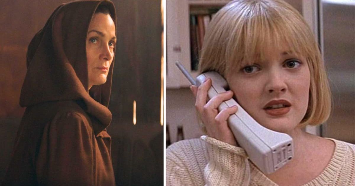 Carrie-Anne Moss and Drew Barrymore both play characters who die in the opening minutes despite being the center point of promotions (@lucasfilm/@dimensionfilms)