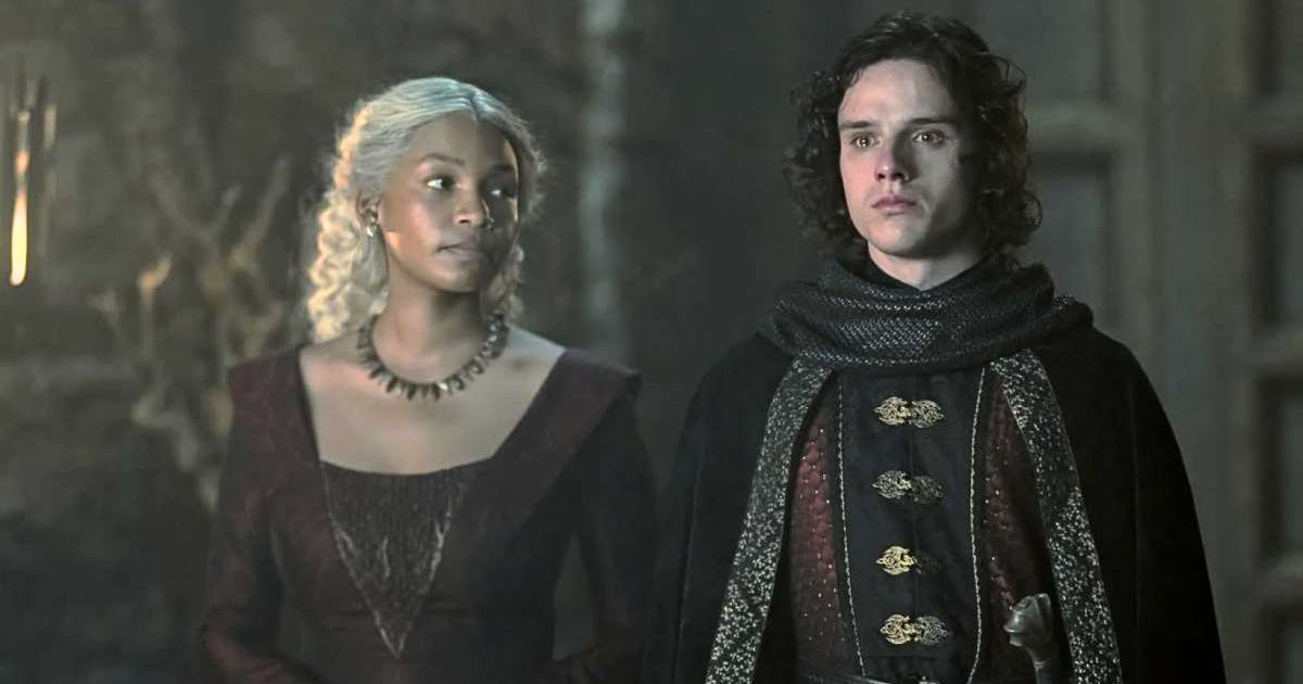 Baela Targaryen and Jacaerys Velaryon have a conversation about Jacaerys' parentage (@hbo)