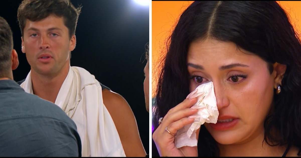 Rob Rausch turns the 'Love Island USA' villa against Leah Kateb for lying to him (@peacock)