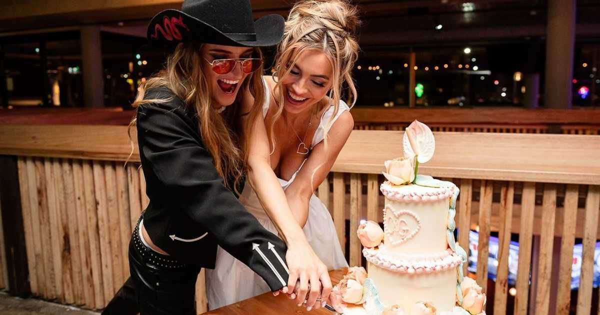 'Selling Sunset' star Chrishell Stause and Australian musician G Flip exchanged vows at a chapel in Las Vegas in 2023 (Instagram/@chrishell.stause)