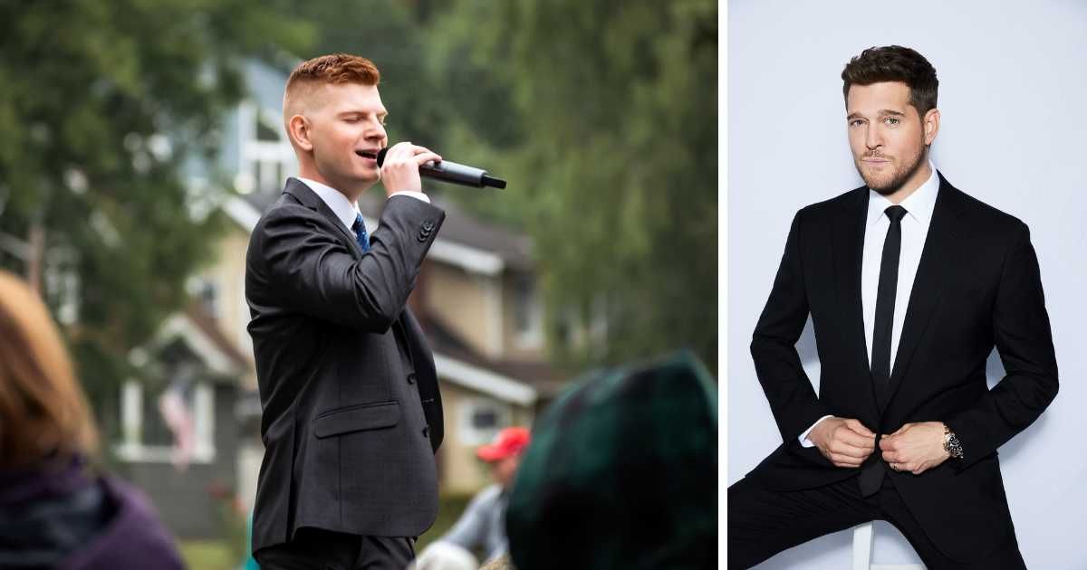 Years before his audition for 'The Voice' Season 26, Ben Fagerstedt's vocals wowed Michael Buble (Facebook/@benfagerstedtmusic/@michaelbuble)