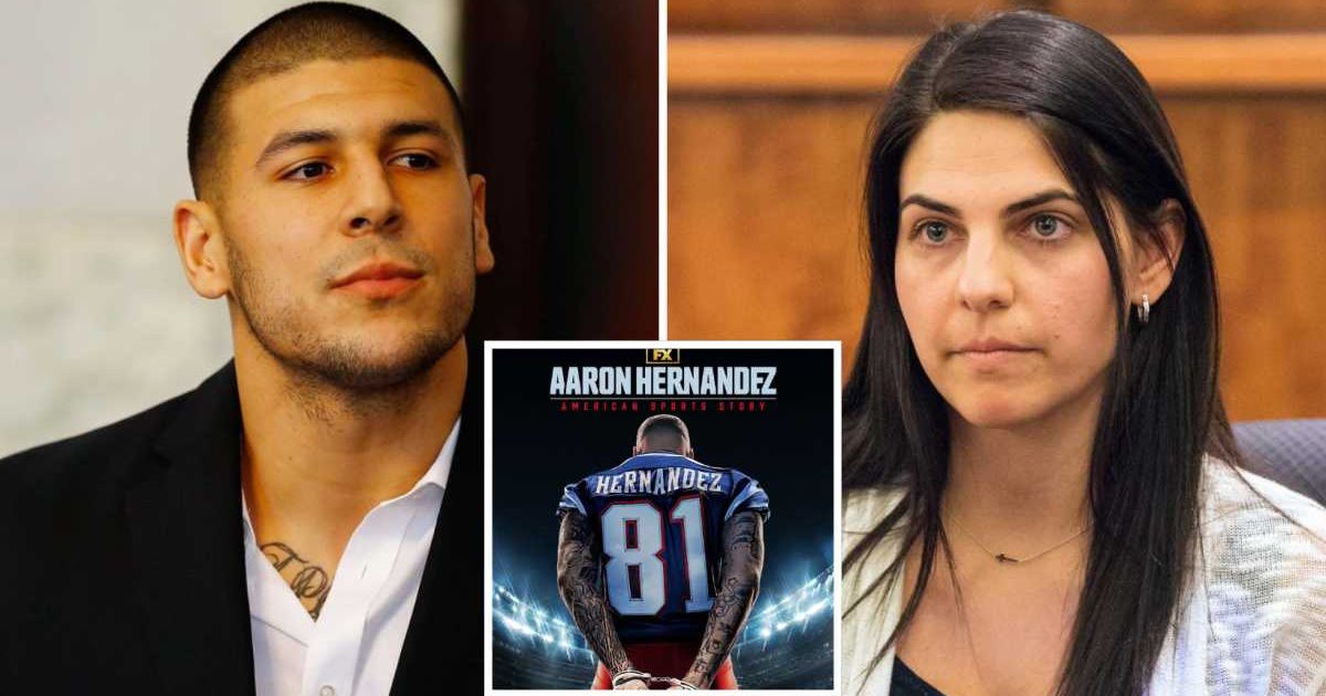 Aaron Hernandez's (L) real-life babysitter Jennifer Fortier (R) dropped bombshell accusation about the late NFL star during Odin Lloyd's murder trial (Getty Images, YouTube/@WPRI, FX)