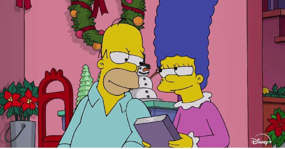 Screenshot of Homer and Marge from the show 'The Simpsons.'  (Cover Image Source: Disney+ | The Simpsons)