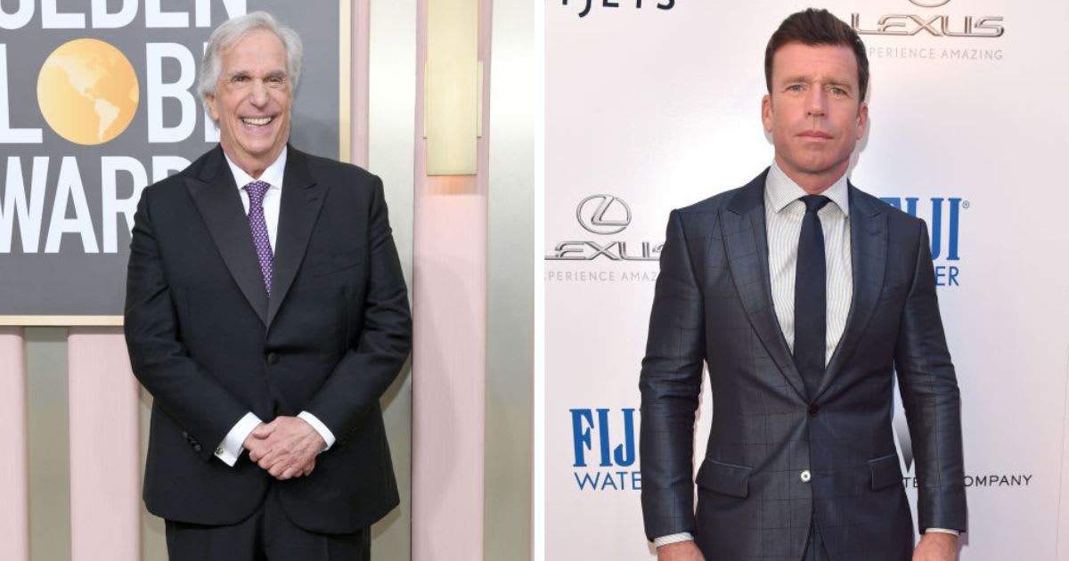 (L) Henry Winkler at the 80th Golden Globe Awards on January 10, 2023, in CA; (R) Taylor Sheridan at The Theatre at Ace Hotel on July 26, 2017, in LA, CA. (Cover Image Source: Getty Images| (L) Photo by Jon Kopaloff; (R) Photo by Alberto E. Rodriguez)