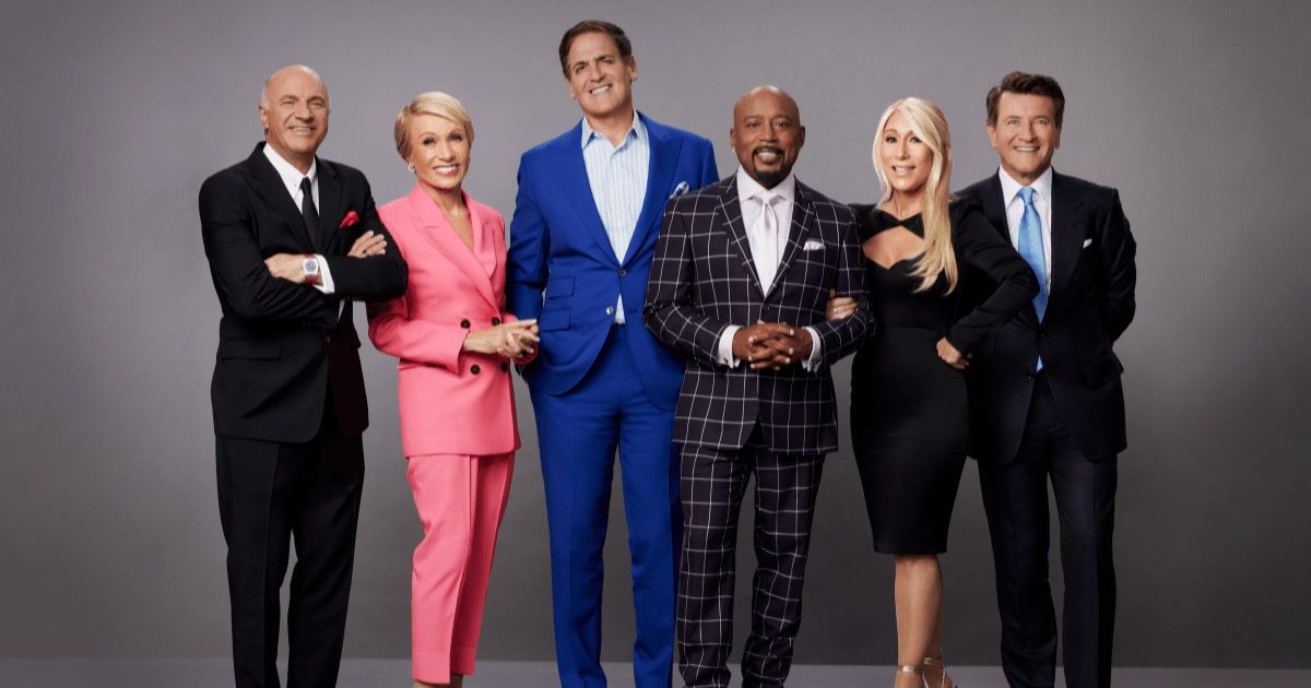 Kevin O'Leary, Barbara Corcoran, Mark Cuban, Daymond John, Lori Greiner, and Robert Herjavec in a still from 'Shark Tank' (Cover Image Source: ABC | Photo by Richard Middlesworth)