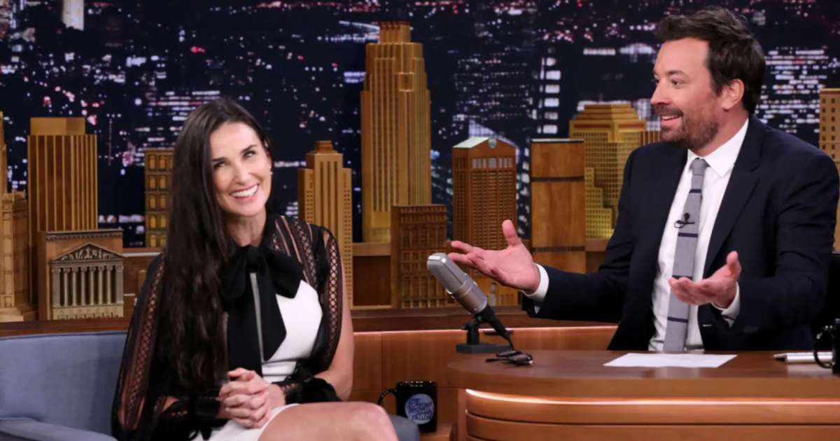 Screenshot of Demi Moore during an interview with Jimmy Fallon. (Cover Image Source: The Tonight Show Starring Jimmy Fallon | NBC)