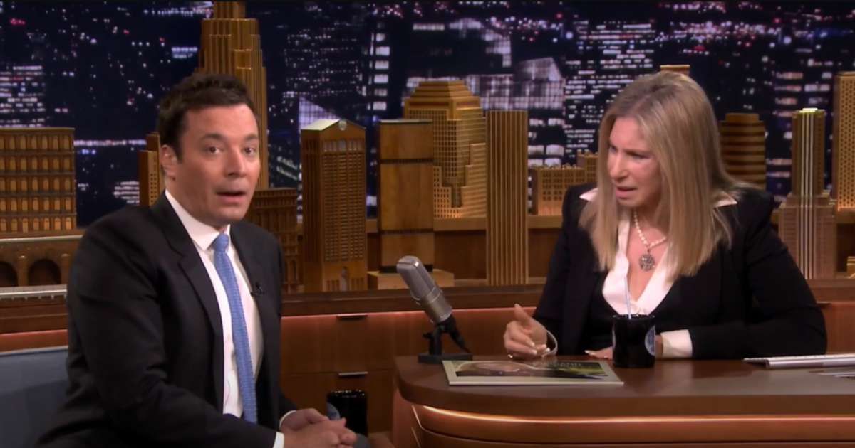 A screenshot of Barbara Streisand and Jimmy Fallon from 'The Tonight Show Starring Jimmy Fallon' (Cover Image Source: YouTube | The Tonight Show Starring Jimmy Fallon)