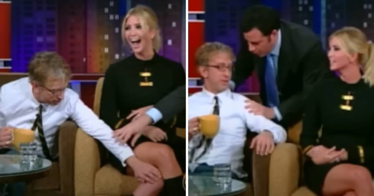 (L) Andy Dick groping Ivanka Trump; (R) Jimmy Kimmel stopping Andy Dick from harassing Ivanka Trump in 'Jimmy Kimmel Live!' (Cover Image Source : YouTube | Inside Edition)