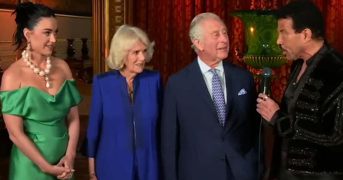 (L-R) Katy Perry,  Queen Camilla, King Charles III, and Lionel Richie in a still from 'American Idol'. (Cover Image Source: YouTube | The Royal Family Channel)