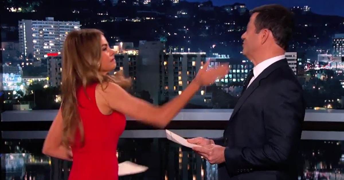 Sofia Vergara and Jimmy Kimmel in a still from 'Jimmy Kimmel Live' January 2014. (Cover Image Source: Youtube| Jimmy Kimmel Live)