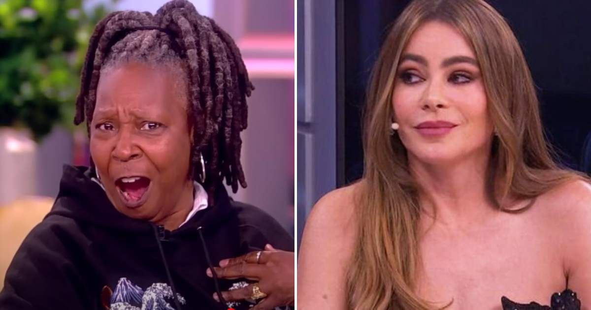 Screenshots of Whoopi Goldberg from 'The View' and another one featuring Sofia Vergara in a Spanish program El Hormiguero. (Cover image source: YouTube | The View (L) | Antena (R))