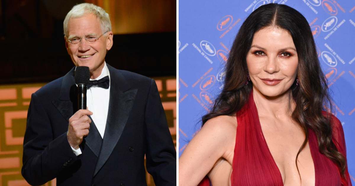 David Letterman speaks onstage at Spike TV's 'Don Rickles: One Night Only'; (R) Catherine Zeta-Jones at the 76th annual Cannes Film Festival (Cover Image Source: (L-R) Getty Images | Photo by Kevin Mazur; Photo by Stephane Cardinale)