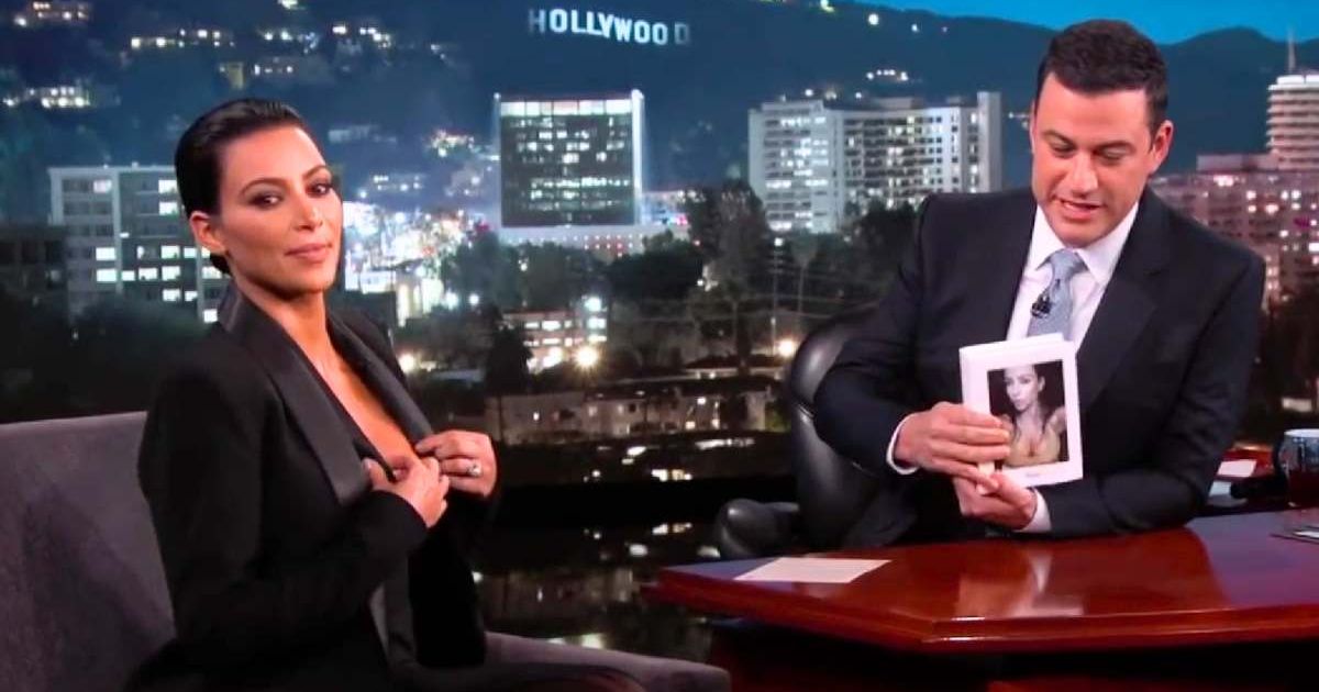 Kim Kardashian and Jimmy Kimmel in a still from 'Jimmy Kimmel Live!' (Cover Image Source: YouTube | Jimmy Kimmel Live )