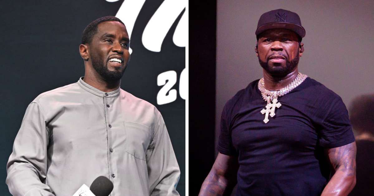 Sean 'Diddy' Combs at Georgia World Congress Center on August 26, 2023, in Atlanta; (R) 50 Cent performs at Mediolanum Forum of Assago on Oct 22, 2023 in Milan (Cover Image Source: Getty Images | (L) Paras Griffin; (R) Sergione Infuso)