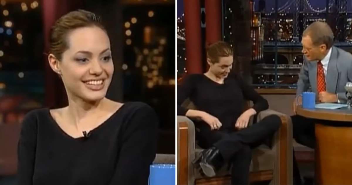 Angelina Jolie and David Letterman in a still from 'Late Show with David Letterman' (Cover Image Source: X | @twitaward )