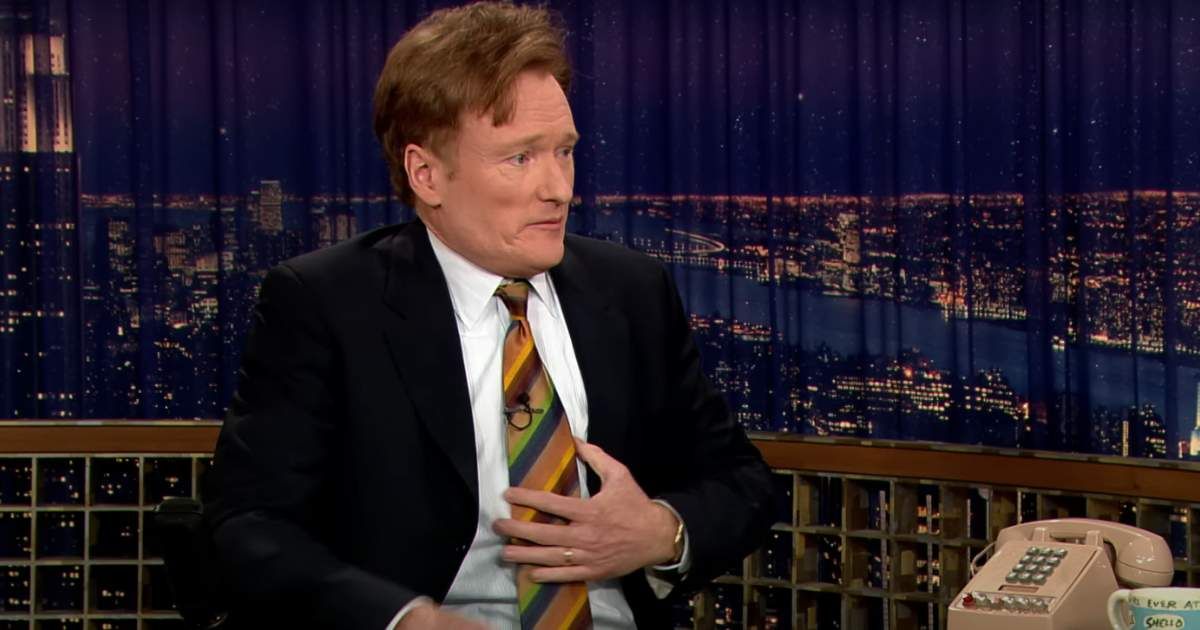 Conan O'Brien speaks during his talk show . (Cover image source: YouTube /Team COCO)