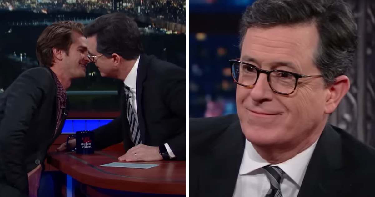 Screenshot of Andrew Garfield and Stephen Colbert from a January 2017 episode of 'The Late Show With Stephen Colbert' (Cover Image Source: YouTube| The Late Show With Stephen Colbert)