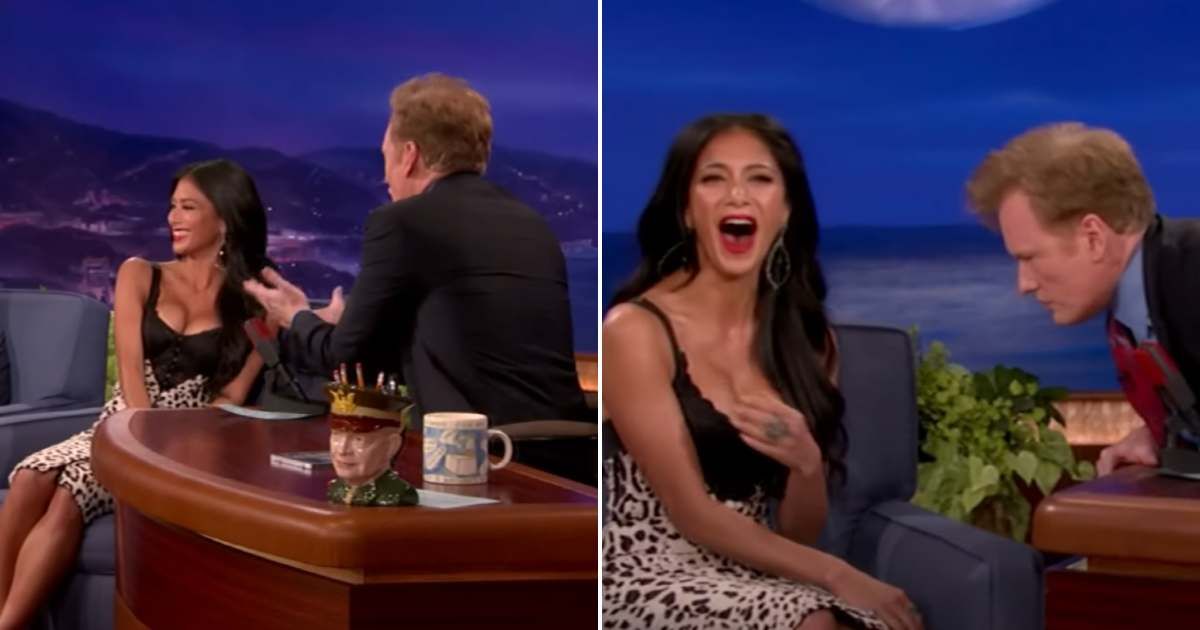Screenshot of Nicole Scherzinger and Conan O'Brien from the show 'Conan.' (Cover Image Source: YouTube | Photo By @TeamCoco)