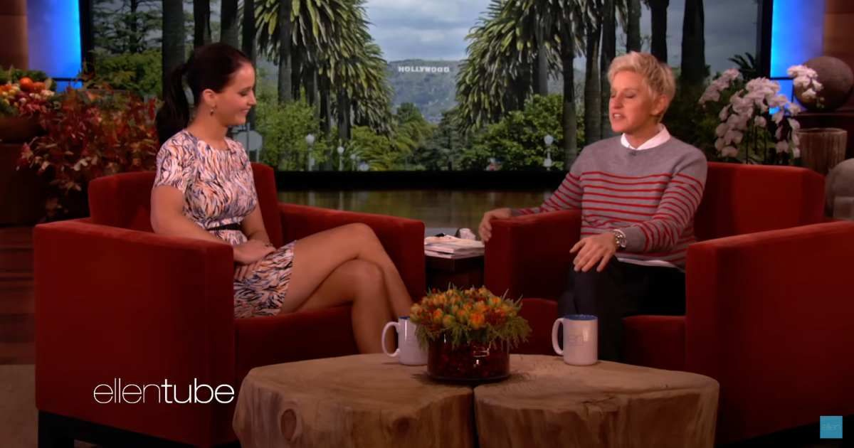 Screenshot of Ellen DeGeneres on a phone call with Jennifer Lawrence from 'The Ellen DeGeneres Show' (Cover Image Source: YouTube | 'The Ellen Show')