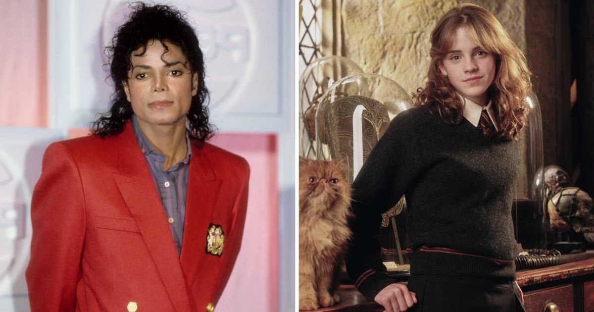 Michael Jackson at 1988 Pepsi Cola event in NYC; (R) Emma Watson on sets of 'Harry Potter and The Goblet of Fire' in London (Cover Image Source: Getty Images | Photo by Michael Ochs Archive; (R) Murray Close)