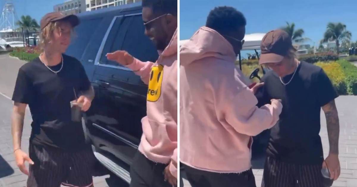 Screenshots of Sean "Diddy" Combs and Justin Bieber from an old resurfaced video (Cover Image Source:  X | @iglesias_gabby)