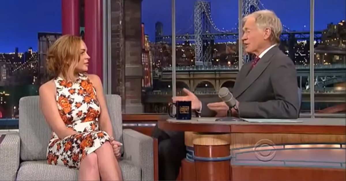 Screenshots of Lindsay Lohan and David Letterman from 'The Late Show' (Cover Image Source: YouTube | Letterman)