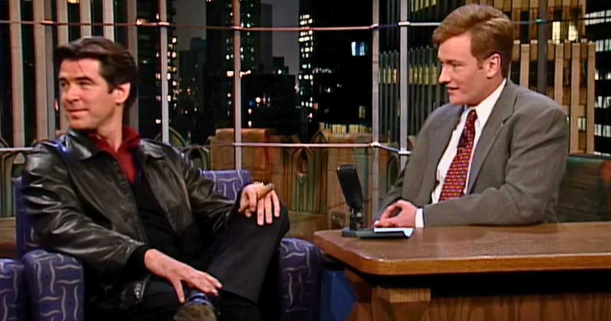 Screenshot of Pierce Brosnan and Conan O'Brien from 'The Late Night Show' (Cover Image Source: YouTube | Conan O'Brien)