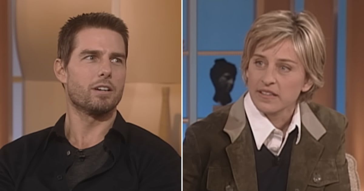 (L) A screenshot of Tom Cruise during an interview in 2003; (R) A screenshot of Ellen DeGeneres from her talk show. (Cover Image Source: YouTube | Photos By TheEllenShow)
