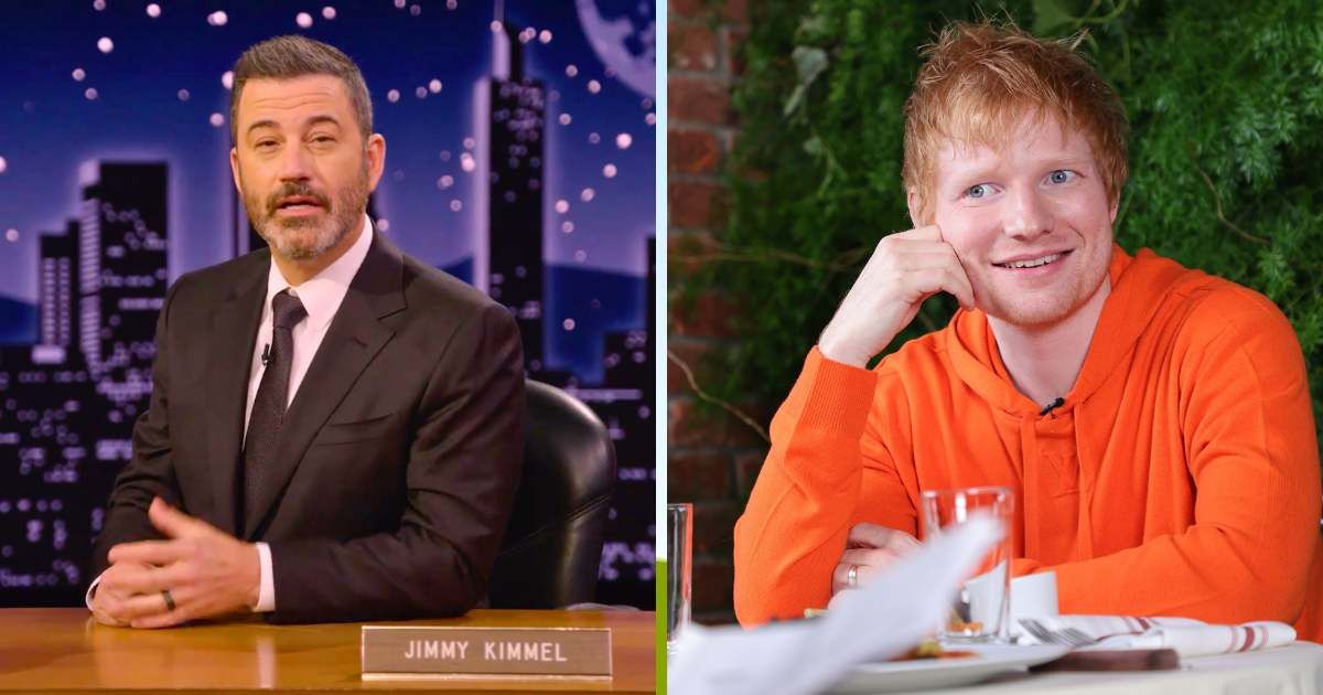 (L-R) Ed Sheeran on November 07, 2021 in New York City; Jimmy Kimmel speaks at the 2022 Media Access Awards on November 17, 2022. (Cover Image Source: (L-R) Getty Images | Photo by Theo Wargo; (R) Easterseals)