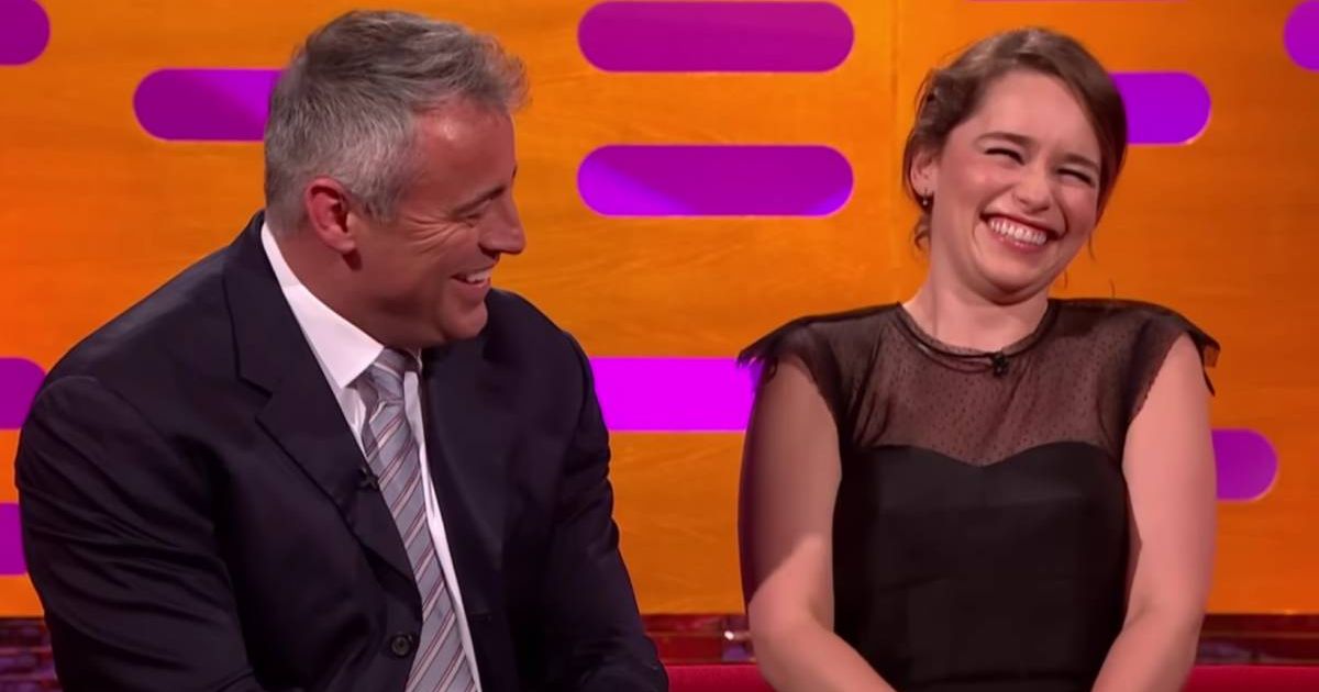 Matt LeBlanc and Emilia Clarke in a screenshot from 'The Graham Norton Show'  (Cover Image Source: YouTube | The Graham Norton Show)