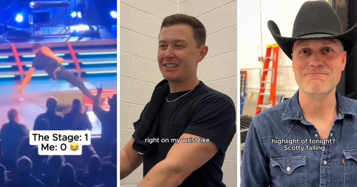 Screenshot of Scotty McCreery falling during concert and his friends commenting (Cover Image Source: Instagram | @scottymccreery)