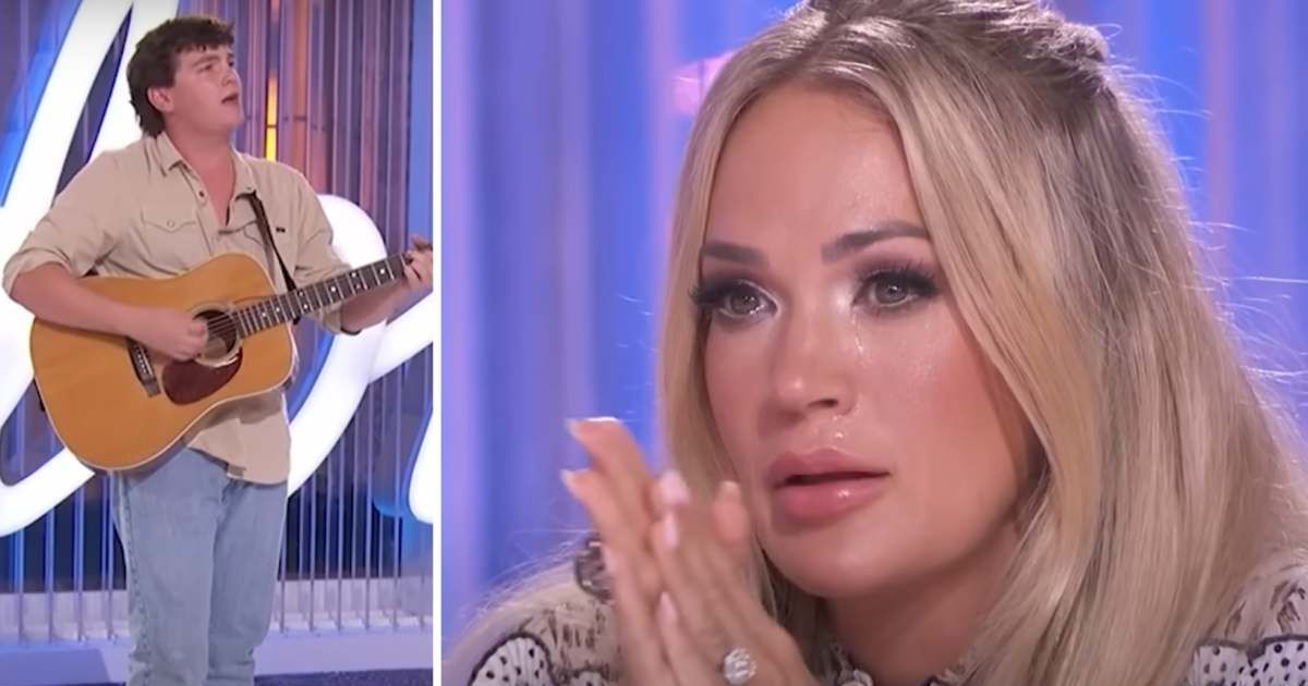 Screenshot of Slater Nalley and Carrie Underwood from his emotional 'American Idol' Season 23 audition (Cover Image Source: YouTube | American Idol)
