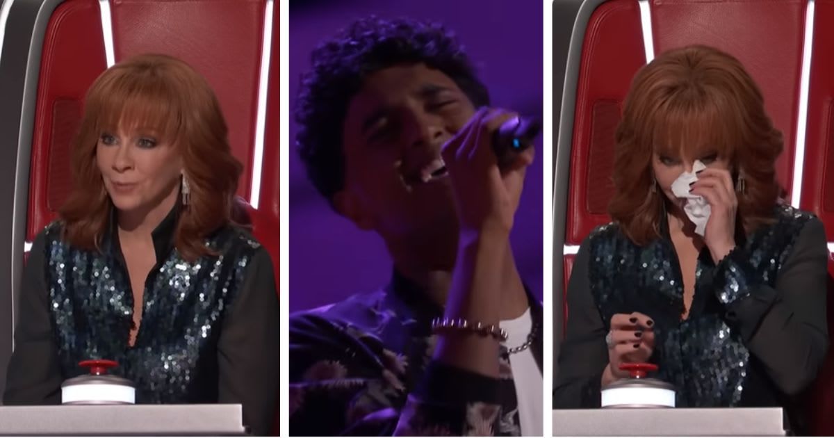 Screenshots of Reba McEntire getting emotional during contestant William Alexander's 'The Voice' 2024 audition (Cover Image Source: YouTube| The Voice)