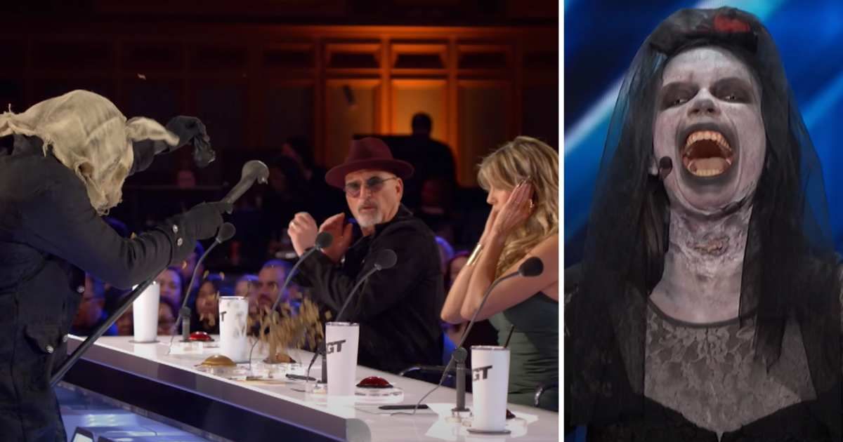 Screenshots of Howie Mandell and Heidi Klum reacting to Forest of Haunts' audition during 'AGT' episode; (R) Forest of Haunts contestant during 'AGT' audition (Cover Image Source: YouTube | America's Got Talent)