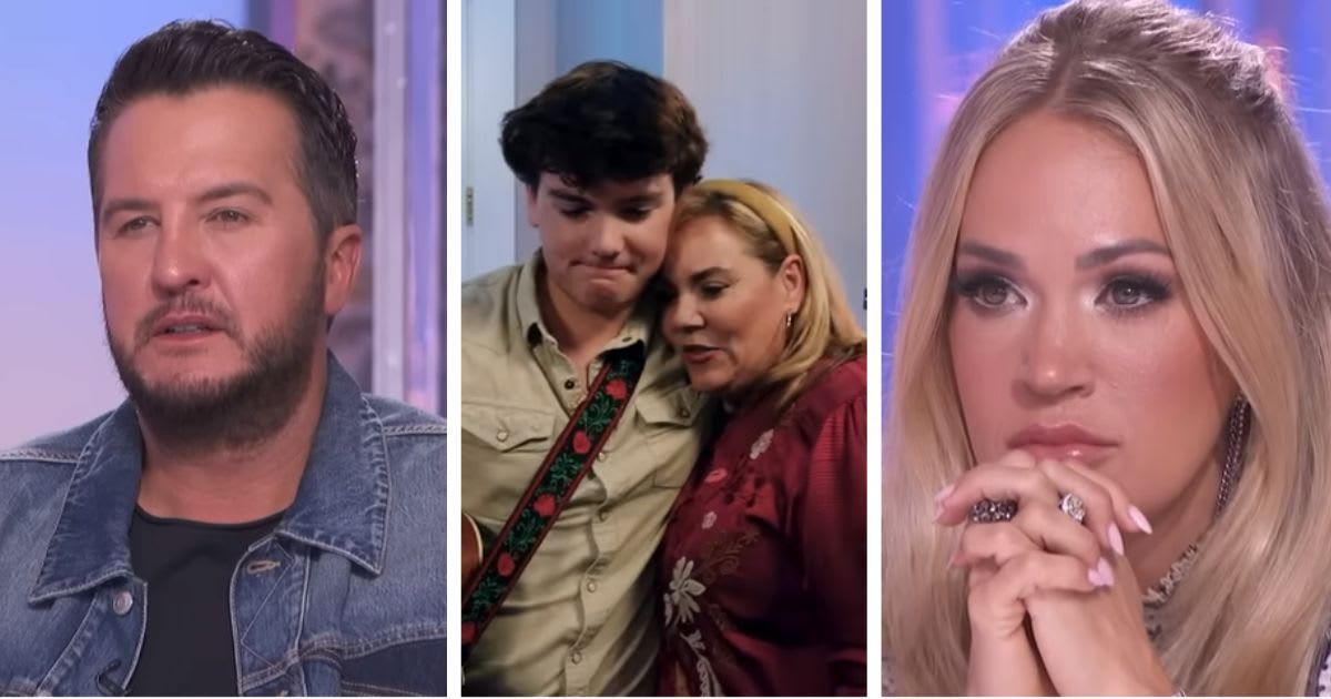 Luke Bryan, contestant Slater Nalley with his teacher, Carrie Underwood, on 'American Idol' 2025. (Cover Image Source: YouTube| American Idol)