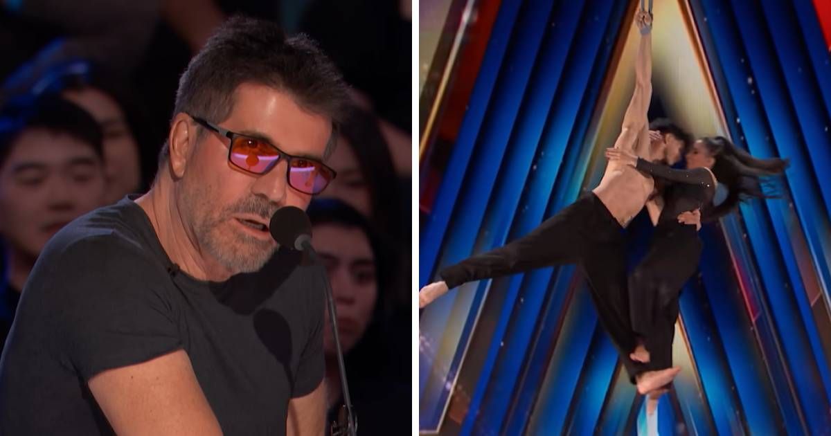 Screenshots of Simon Cowell reacting to Sebastian and Sonia's performance from an episode of 'America's Got Talent' (Cover Image Source: YouTube | America's Got Talent)