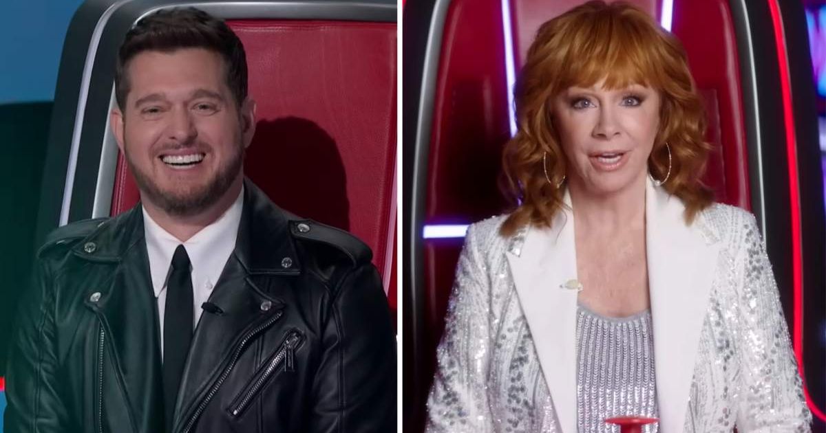 (L) Michael Bublé and  (R) Reba McEntire in screenshots from 'The Voice'(Cover Image Source: YouTube | The Voice)