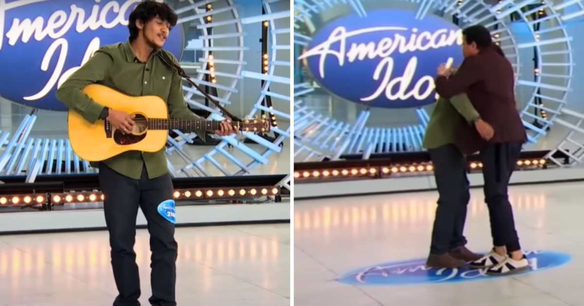 (L-R) Screenshot of Arthur Gunn from an episode of 'American Idol'; Screenshot of Lionel Richie hugging Arthur Gunn from an episode of 'American Idol'(Cover Image Source: YouTube | from an episode of 'American Idol’)