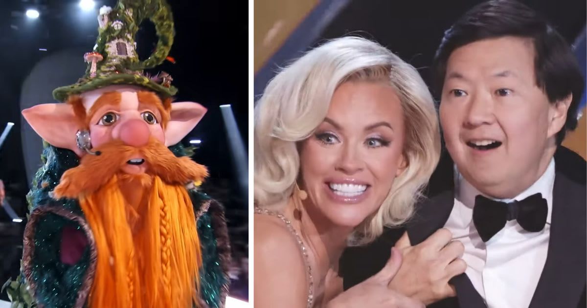 Screenshots of (R) Ken Jeong and Jenny McCarthy waiting for the unmasking of The Gnome (Cover Image Source: YouTube | The Masked Singer)