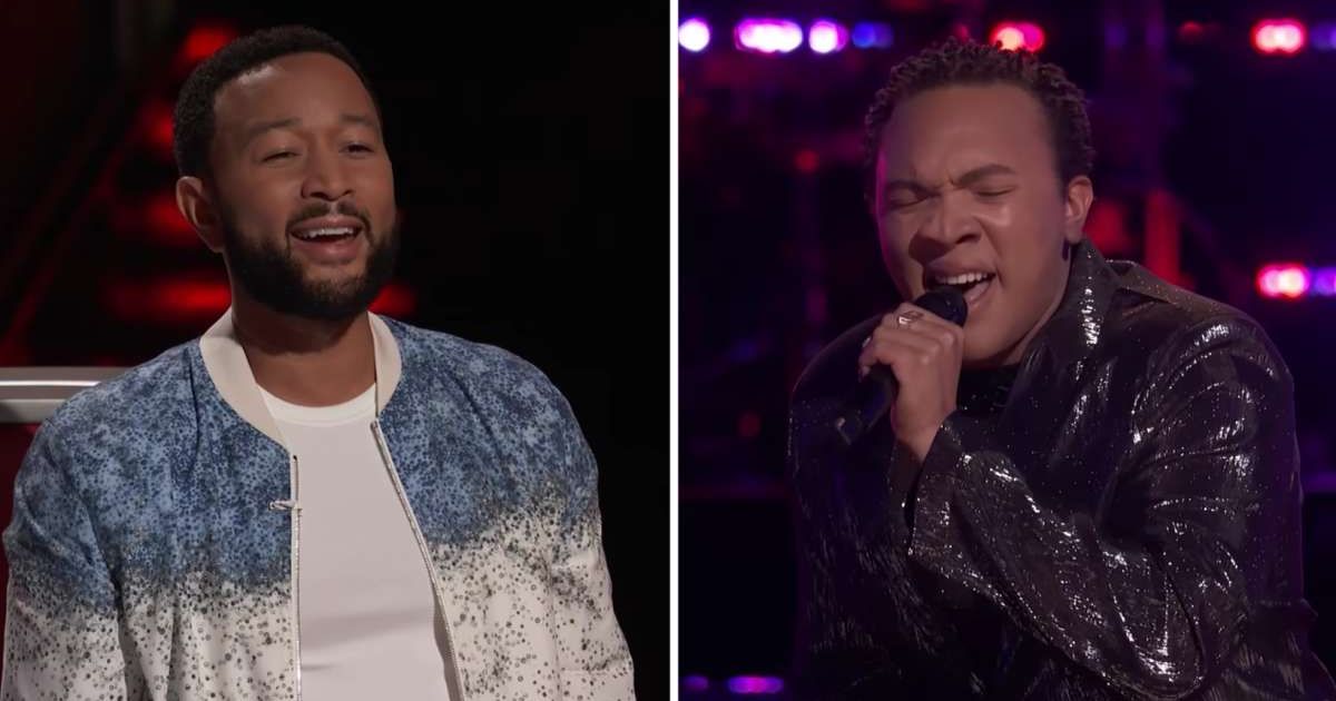 (L) John Legend and (R) Bryson Battle in screenshots from 'The Voice' (Cover Image Source: YouTube | The Voice)