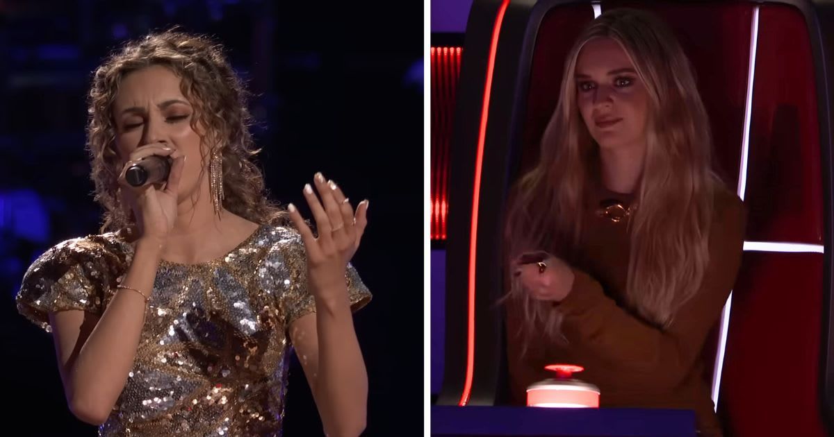 Kelsea Ballerini reacts to Angie Rey during the Knockouts round (Cover image source: YouTube | The Voice)